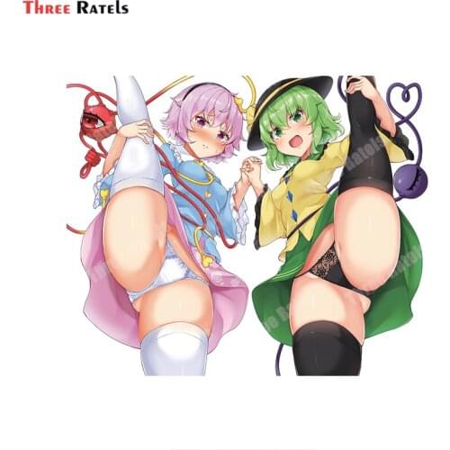 Three Ratels A846 Komeiji Koishi And Komeiji Satori Touhou Anime Decals And Stickers For Laptop Guitar Skateboard Refrigerator