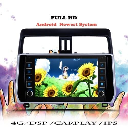 2 Din Car Radio Android 10.0 For Toyota Land Cruiser Prado 150 2017 2018 2019 2020 Multimedia Player GPS Navigation DVD Cassette