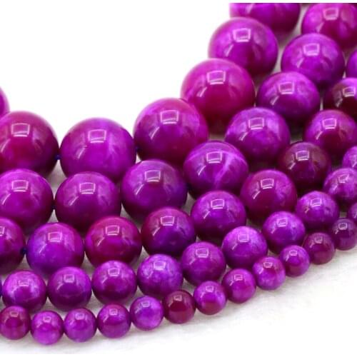 New Sugilite purple round chalcedony 6/8/10/12/14mm dimension optional loose beads 15inch DIY stone women jewelry making design