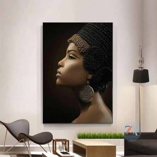 Black African Nude Woman Oil Painting Print on Canvas Sexy Girl Posters Wall Picture for Living Room Home Design Decor