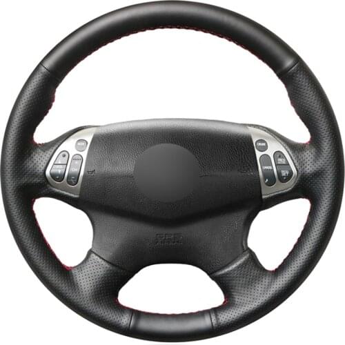 Black PU Faux Leather DIY Hand-stitched Car Steering Wheel Cover For Acura TL 2004 2005 2006