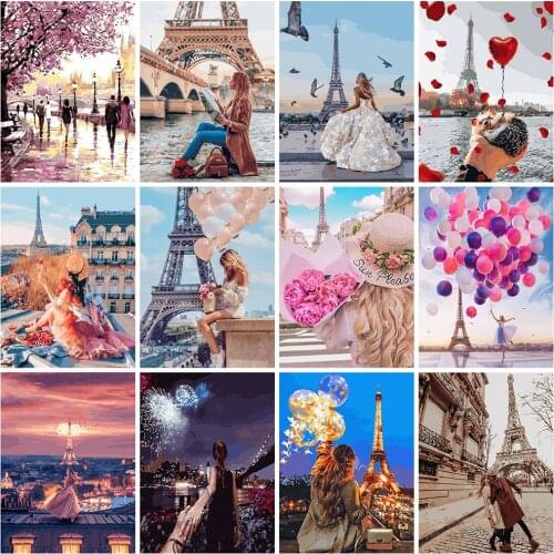 HUACAN 5d Diamond Painting Kit City Landscape Handicraft Full Square Drill Diamond Embroidery Cross Stitch Portrait Home Decor