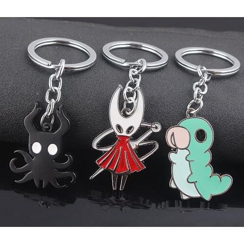 Game Hollow Knight Silksong Keychain Princess Hornet Grub Shadow Octopus Key Holder for Women Men Bag Car Keyring Accessories