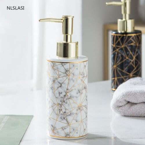 Ceramic hand sanitizer bottle Nordic bathroom toilet lotion bottle shower gel bottle press bottling shampoo bottle
