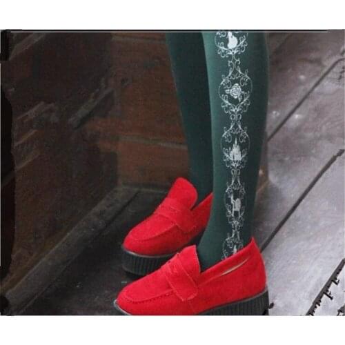 Lolita girl Autumn Winter Pantyhose socks Stockings Pantyhose Gothic Style Women Retro Printed Tights D061