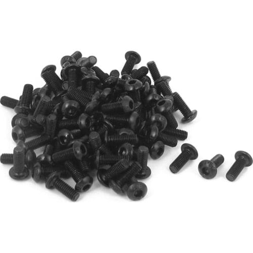 M3x8mm Thread Button Head Hex Socket Cap Screw Bolt 100 pcs