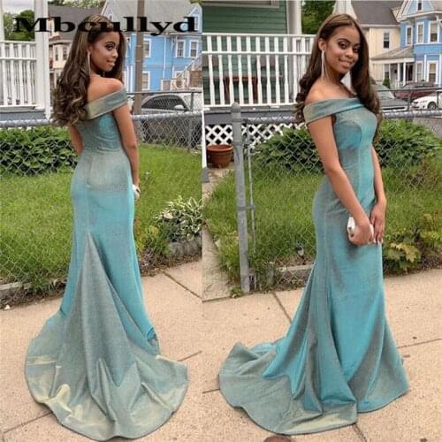 Mbcullyd Elegant Mermaid Prom Dresses Long 2020 Formal Sweep Train Black Girls robe de soiree African Formal Evening Gala Dress