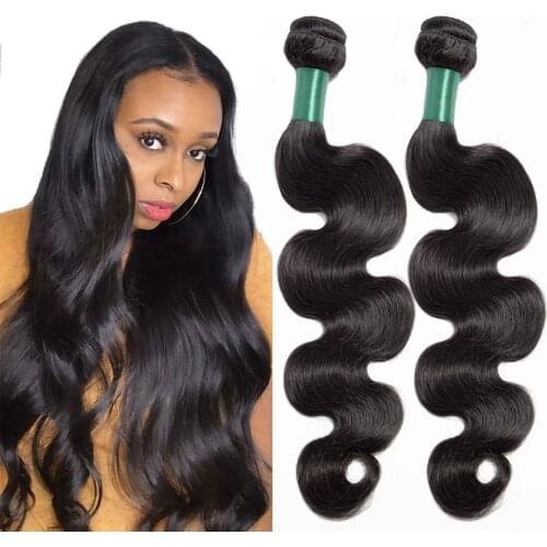 MISS LISA 28 30 Inch Human Hair Bundles Body Wave Hair Bundles Peruvian Hair Weave Bundles Non Remy Natural Color Hair Extension