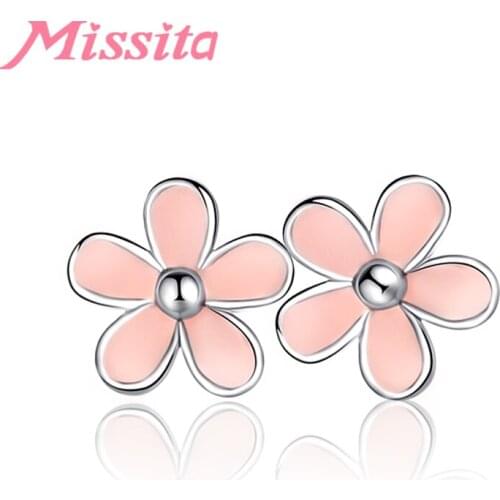 MISSITA New Fashion Romantic Daisy Earrings For Women Silver Color Jewelry Brand Wedding Stud Earrings HOT Sale