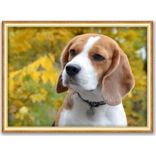 Animal Dog Beagle DIY 11CT Cross Stitch Embroidery Kits Craft Needlework Set Printed Canvas Cotton Thread Home Decoration Sale