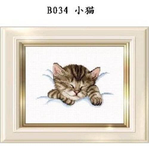 Cute Animal Kittens Cross Stitch cotton print kit 11CT 14CT 18CT hand embroidered material included free shipping