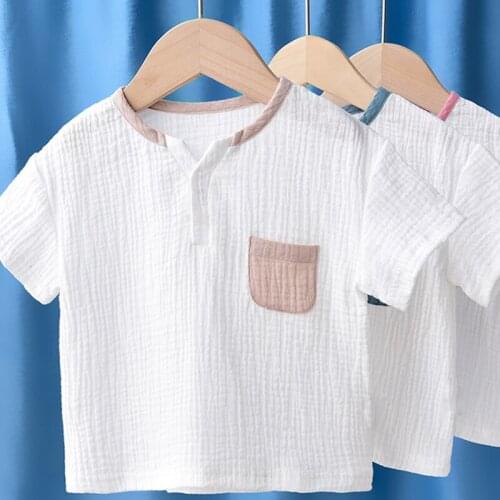 2020 New Boys Tshirts Kids Cotton Clothes Children T-shirts for Baby Boys T shirts Short Sleeve Summer Linen Tops BC866