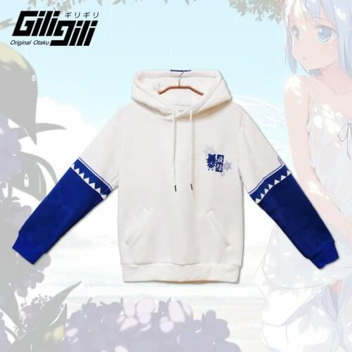Anime Touhou Project Cirno Casual Plush Hoodie Hooded Sweatshirt Student Coat Men Women Autumn Winter Cosplay Loose Tops