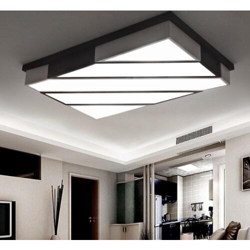Simple modern living room lamp rectangle led ceiling lamp personality geometry LED lamp restaurant ceiling lights ZA ZL489