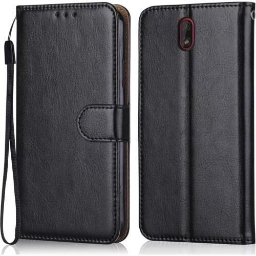 Folio Luxury Leather Case for On Nokia C1 TA-1165 Wallet Stand Flip Case Phone Bag With Strap