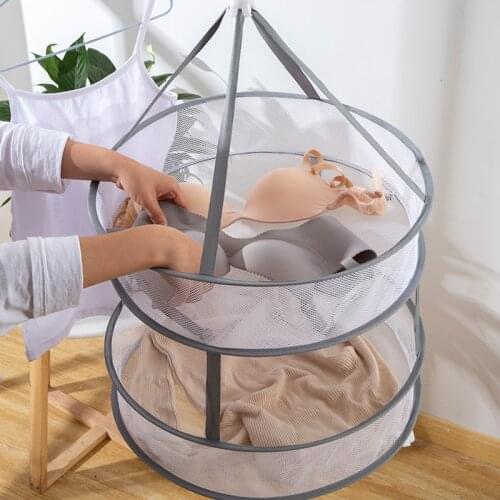 Foldable Clothes Drying Net Basket Windproof Socks Underwear Sweater Drying Nets Hanging Clothing Drying Basket Organizer