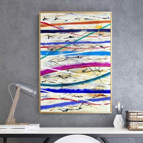 Modern Abstract Poster Color Stripe Inkjet Print Canvas Painting Picture Home Bedroom Wall Artist Decoration Can Be Customized