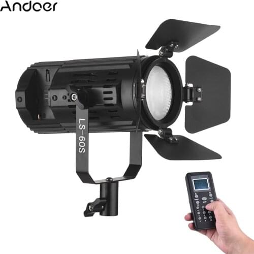 Andoer LS-60S 3200K-5600K LED Video Light Photographic Lighting Bi-Color Temperature Output CRI 95+w/Bard Door Remote Controller