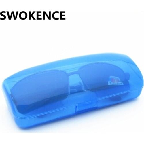 SWOKENCE Large Size Sunglasses Box Transparent Buckle Plastic Glasses Case 4 Colors G135