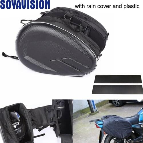 Waterproof high capacity Universal Motorcycle Bags Luggage Saddle Bags with Rain Cover 36-58L For BMW Honda Yamaha Motorcycle