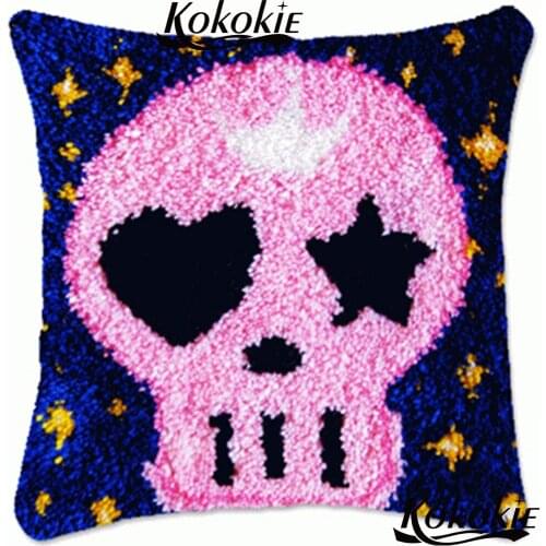 Cross-stitch Needlework Patchwork Pillowcase embroidery thread latch hook rug kits Ghost head printed diy 3d cushion blanket
