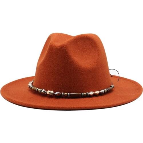 Seioum Winter Panama Hat Women Elegant Felt Caps Male Vintage Trilby Hat Wide Brim Fedora CAPS Chapeau Homme Feutre