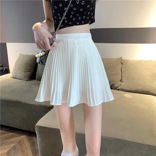 Summer new style Korean fashion high-waist pleated puffy short skirt women