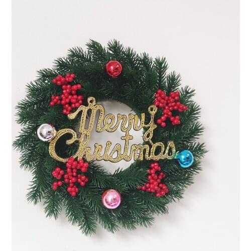 Christmas Door Decoration Handmade Christmas Wreath Door Window Hanging Garland Artificial Plant Wreath for New Year Christmas