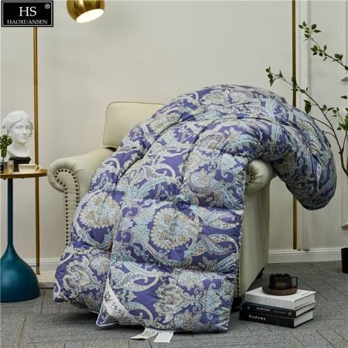 OEKO-TEX Certified Goose Down Quilt Comforter Filling Power 600 Combed Cotton Fabric Duvet Winter Blanket Classic Baroque Design
