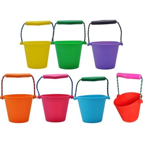 1.5L Collapsible Durable Soft Foldable Silicone Buckets for Summer Beach Outdoor Camping Gear Beach Party Camping Fishing Toy