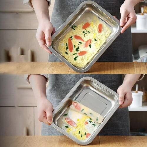 1PC Rectangle Stainless Steel Japanese Snack Foods Dessert Tray Kitchen Restaurant Serving Platter