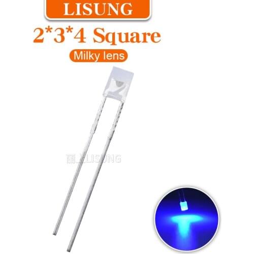 1000pcs/Bag 234 Square Led 2*3*4mm Light-emitting Diode Diffuse Milky Blue Electronic Indicator Light Diy Kit