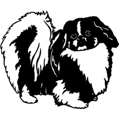 15.2*12.6CM Pekingese Dog Car Stickers Lovely Vinyl Decal Car Styling Accessories Decoration Black/Silver S1-0610