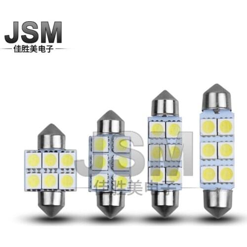 Car Double Pointed Led Reading Light 31 36 39 41 5050 6smd Interior Lamp Roof Lamp License Plate Trunk Light Led Lights for Car