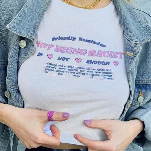 White Crop Top T Shirt Graphic Y2K Fashion Women Round Neck Skinny Short Sleeve Words Summer Tee Tops Sexy Short Sleeve T Shirts