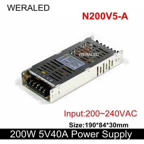 G-energy N200V5-A 200W 5V40A 200~240VAC Input Voltage PSU For P4 P5 P10 LED Signboard
