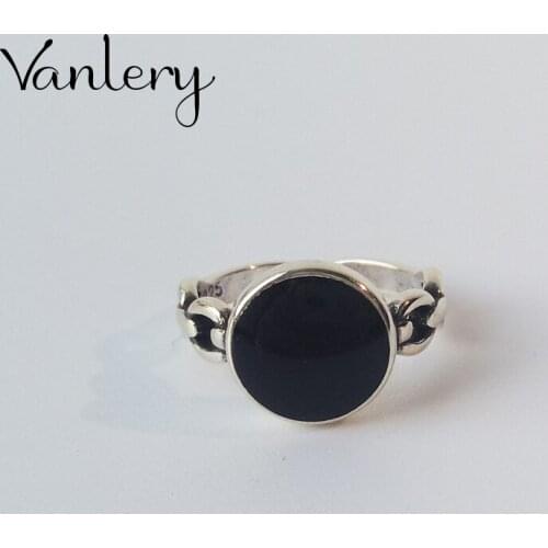 Bohemian Charm Boho Black Round Rings For Women Lover Wedding Bridal Valentines Gifts Men Open Retro Antique Rings