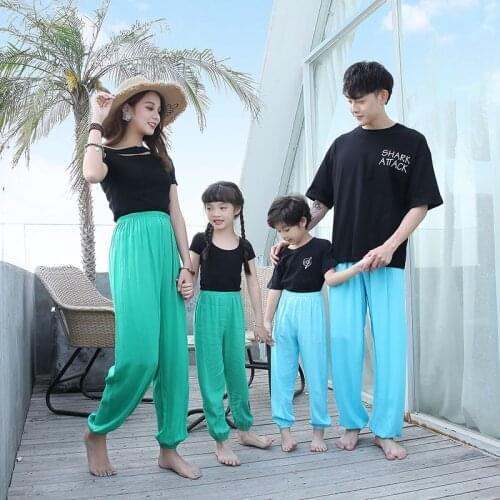 Casual Style Pants Women 2021 Spring Summer New Elastic Waist Solid Basic Retro Loose Womens Kids Harem Pants Trousers