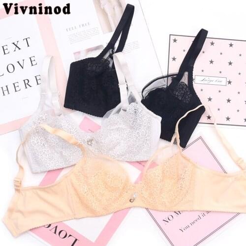Push Up Bra Untra-thin Comfortable Breathable Brassiere Full cup Lace Bra adjustable comfortable gathering ladies underwear