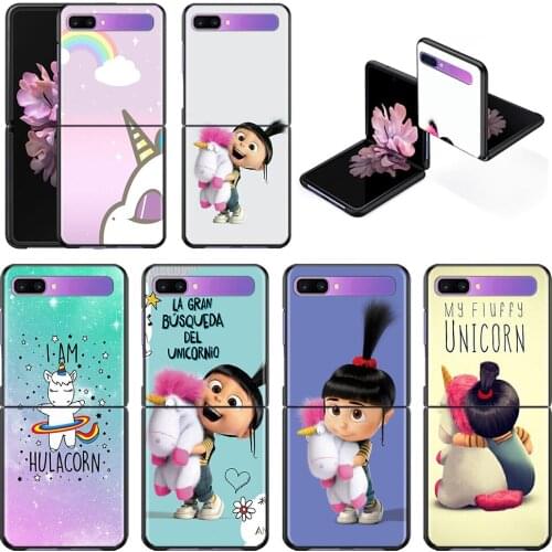 Smartphone Case For Samsung Galaxy Z Flip 3 5G Back PC Cases Hard Capa Black Shell Hard Cover Fundas My Unicorn Agnes