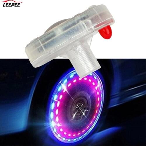 Decor Lamp Valves 1 Piece Solar Energy LED Light Car Bicycles Wheel Light Air Caps Colorful Car-styling Tire Valve Caps