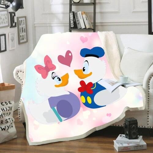 Disney Couples Daisy Donald Duck Couples Pattern Baby Plush Blanket Sofa Single Bedding Boys Girls Children Gift Home Textiles