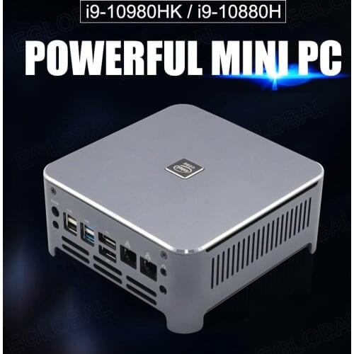 EGLOBAL 10th Gen Core i9 10980HK i7 10750H Mini PC 2 Lans Windows 10 2*DDR4 2*NVMe Gaming Computer DP HDMI Type-C 3x4K Display