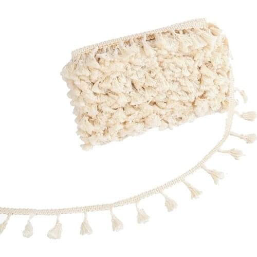 HOT 50 Yards Cotton Tassel Fabric Fringe Trim Ribbon Embroidered Trimming for DIY Crafts Handmade Sewing Accessories
