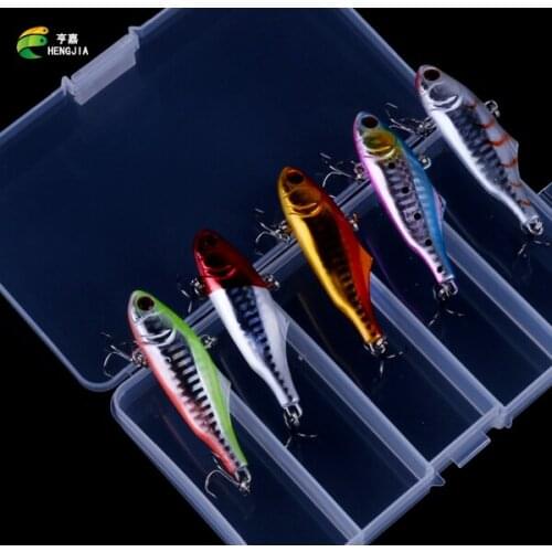 HENGJIA 5pc/lot Vibration Fishing Lures minnow lure 7cm 24g carp fishing isca artificial bass lure fishing tackle with box Pesca