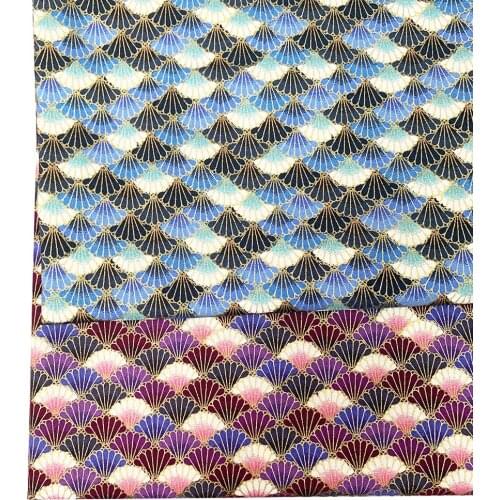Shell Design Cotton Bronzing Fabric For Sewing Kimono Dolls & Bags Needlework DIY Patchwork Japanese Style Cloth