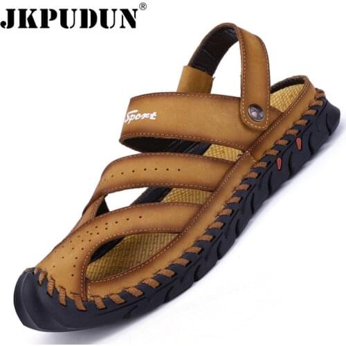 Мужские кожаные сандали JKPUDUN China At AliExpress