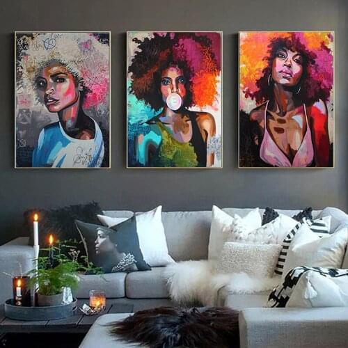 Canvas Painting African Black White Nude Woman Abstract Posters and Prints Cuadros Wall Pictures for Living Room Home Decoration
