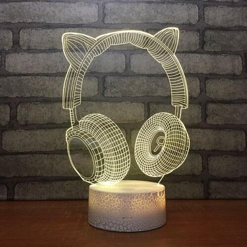 Creative Seven Color Night Table Lamps Headlamp Atmosphere Home Decoration 3d Stereo Desk Lamp For Living Room
