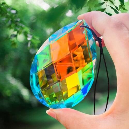 Colorful Crystal Egg-shaped Pendant Multicolored Prism Creative Design Crystal Lamp Hanging Home Decoration Wedding Pendant